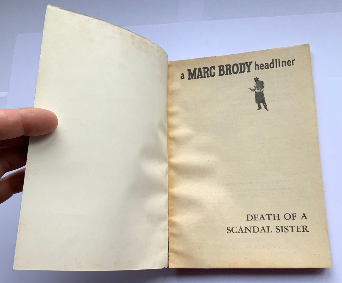 DEATH OF A SCANDAL SISTER Australian crime pulp fiction book 1955